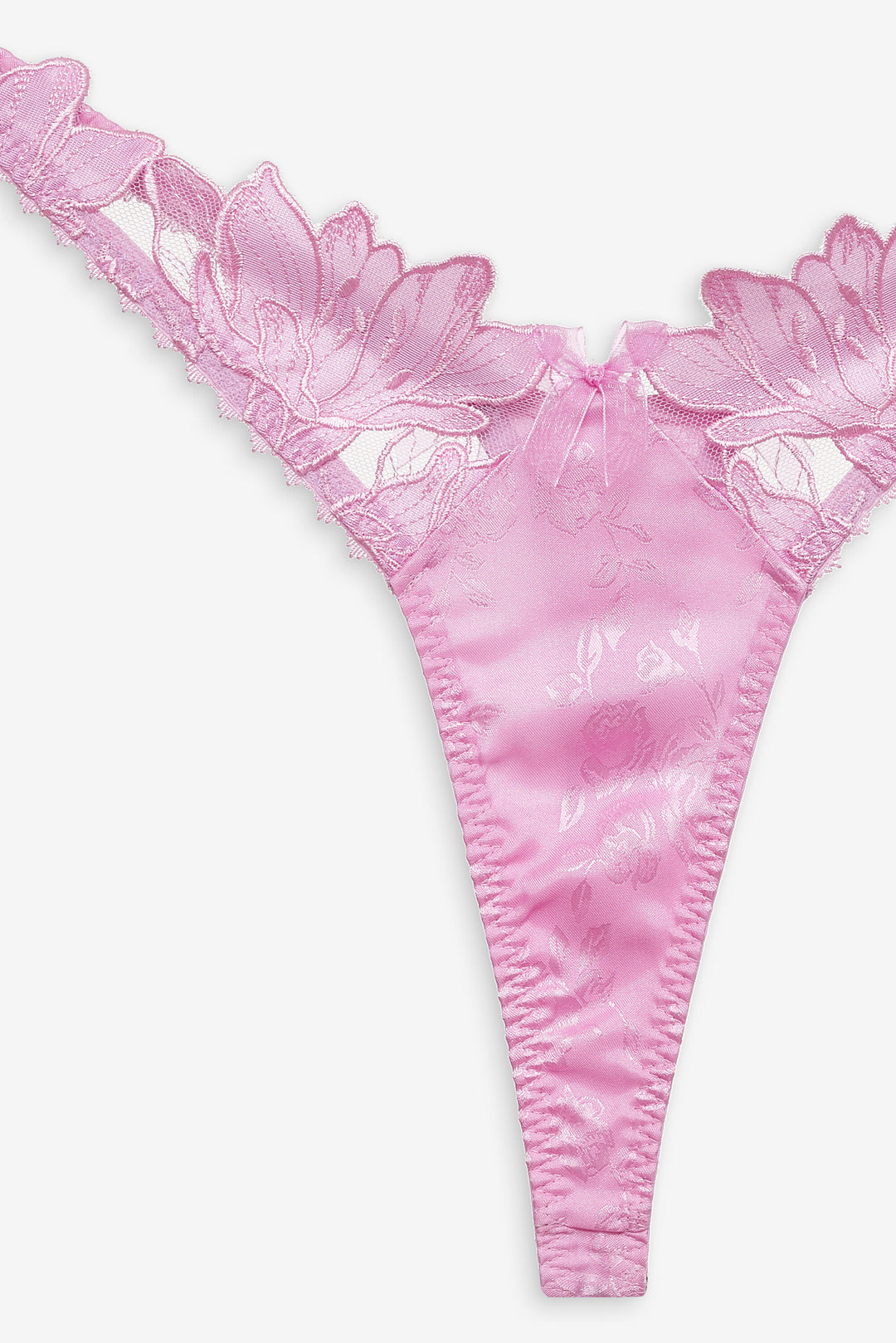 Maye Embroidered Thong Panty — Pink