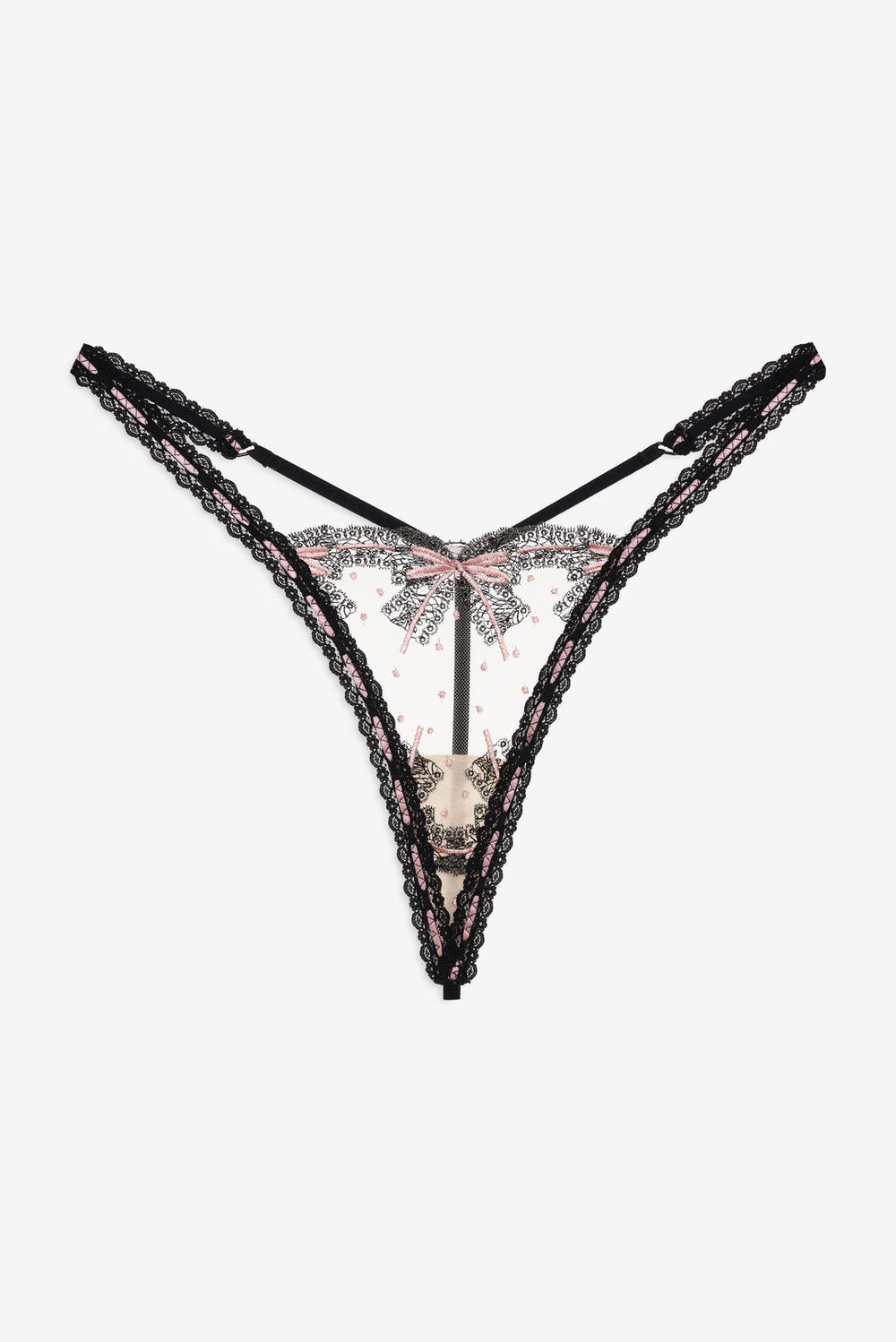 Love Letters Thong Panty — Black