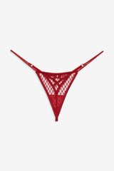 Glitter Thong Panty — Red
