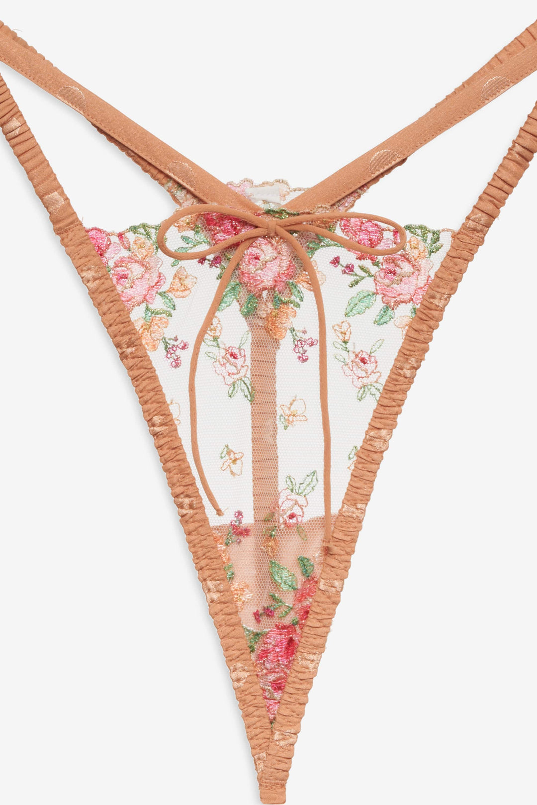 Glimmer Rosebud Thong Panty — Terracotta