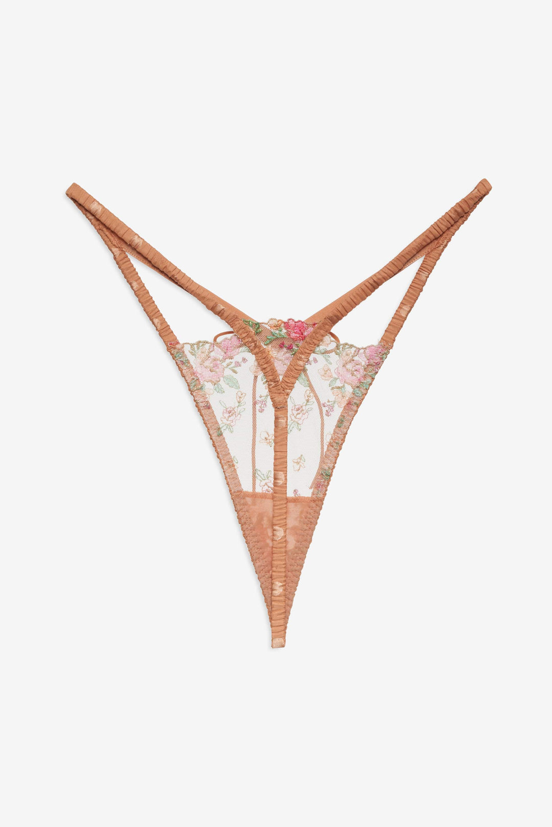 Glimmer Rosebud Thong Panty — Terracotta