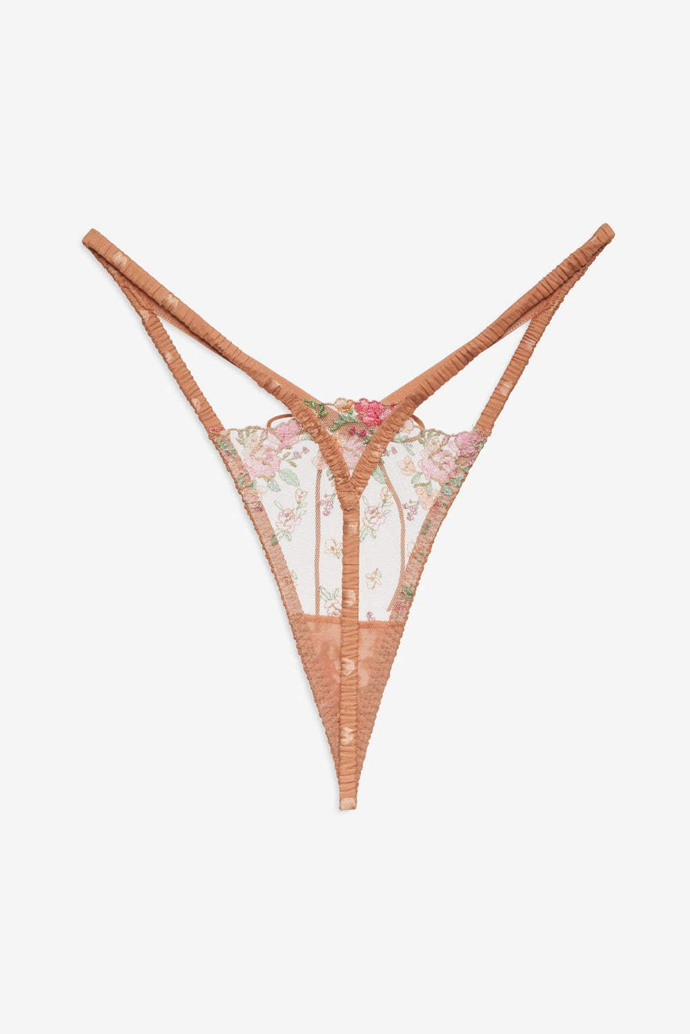 Glimmer Rosebud Thong Panty — Terracotta