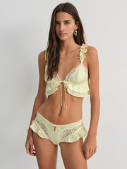 Butterfly Lace Ruffle Cheeky Panty — Yellow
