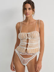 Devon Dot Thong Panty — White