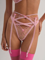 Dainty Daphne Garter Belt — Pink