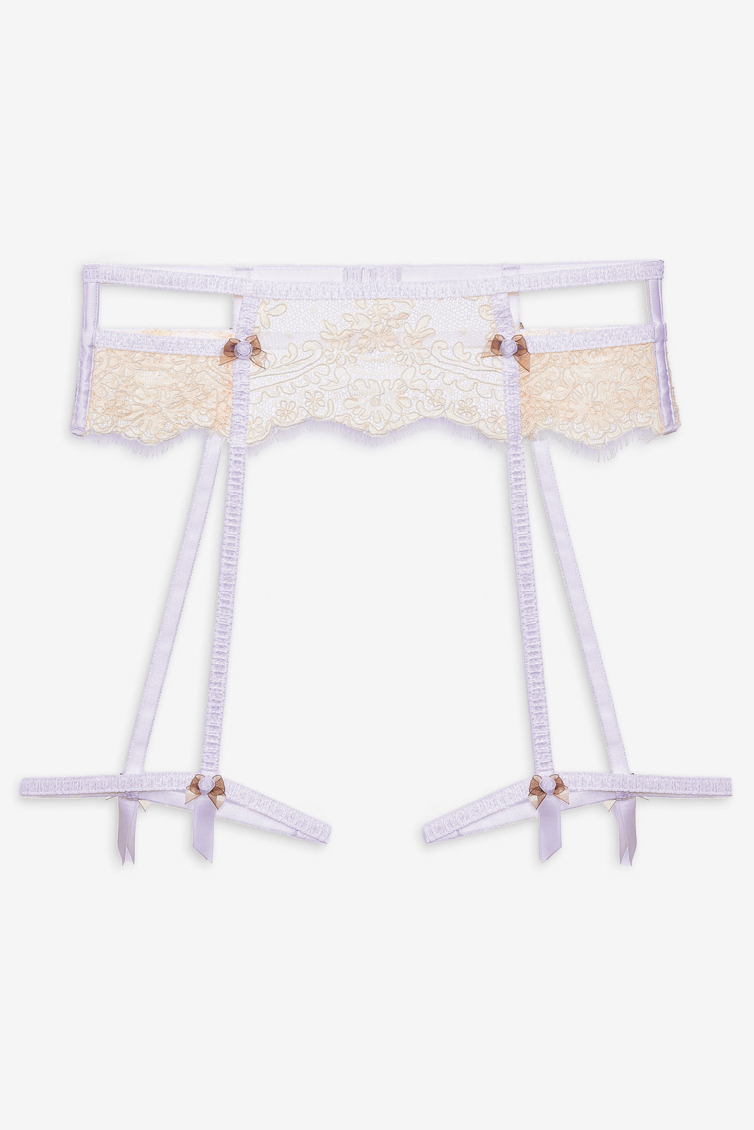 Victoria Lace Garter Belt — Cream