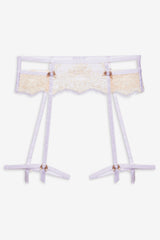 Victoria Lace Garter Belt — Cream