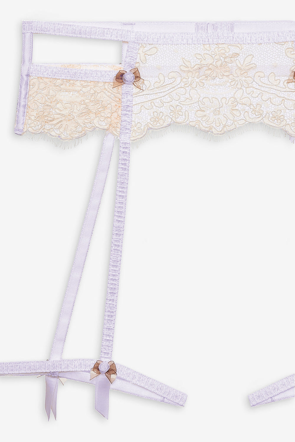 Victoria Lace Garter Belt — Cream