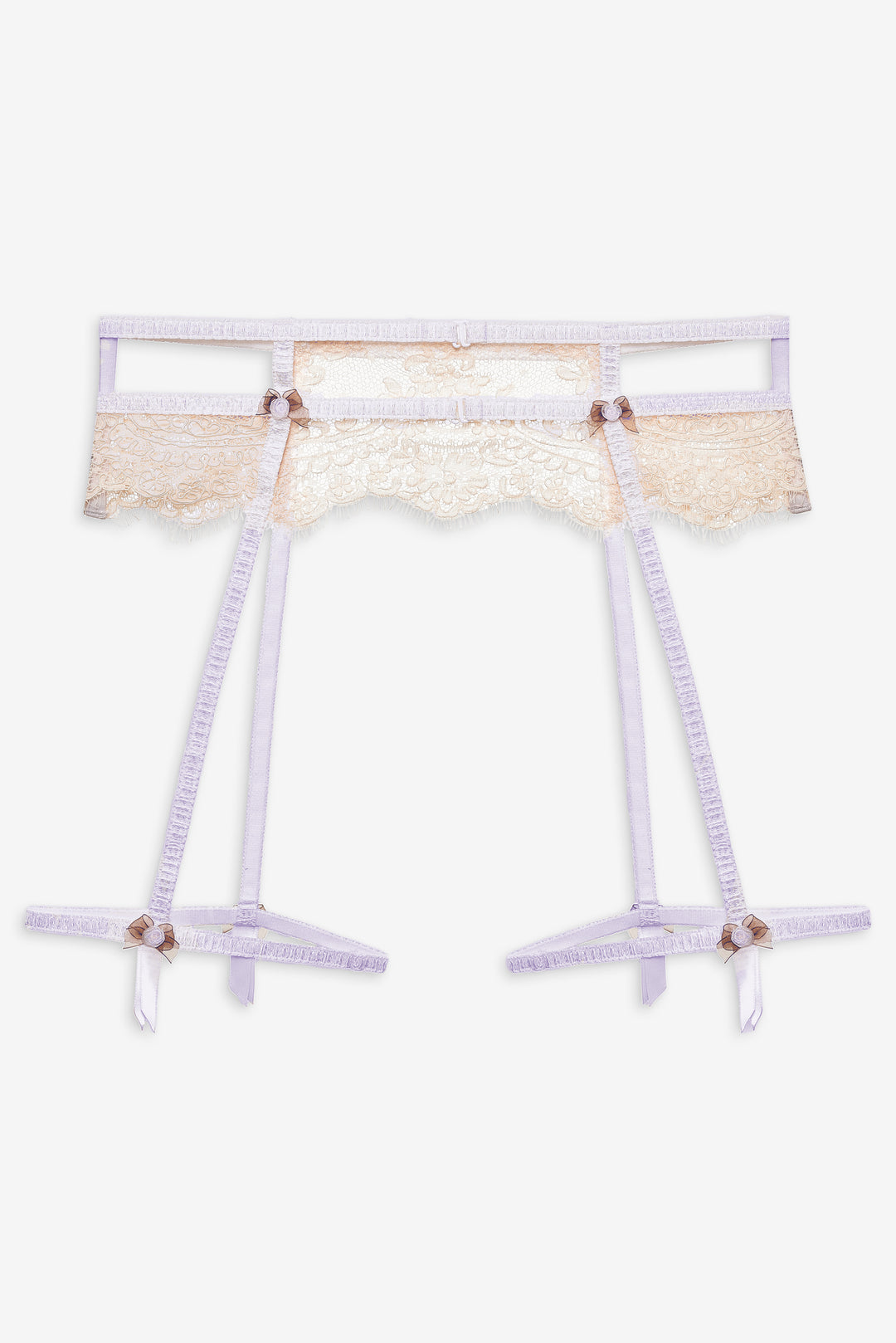 Victoria Lace Garter Belt — Cream