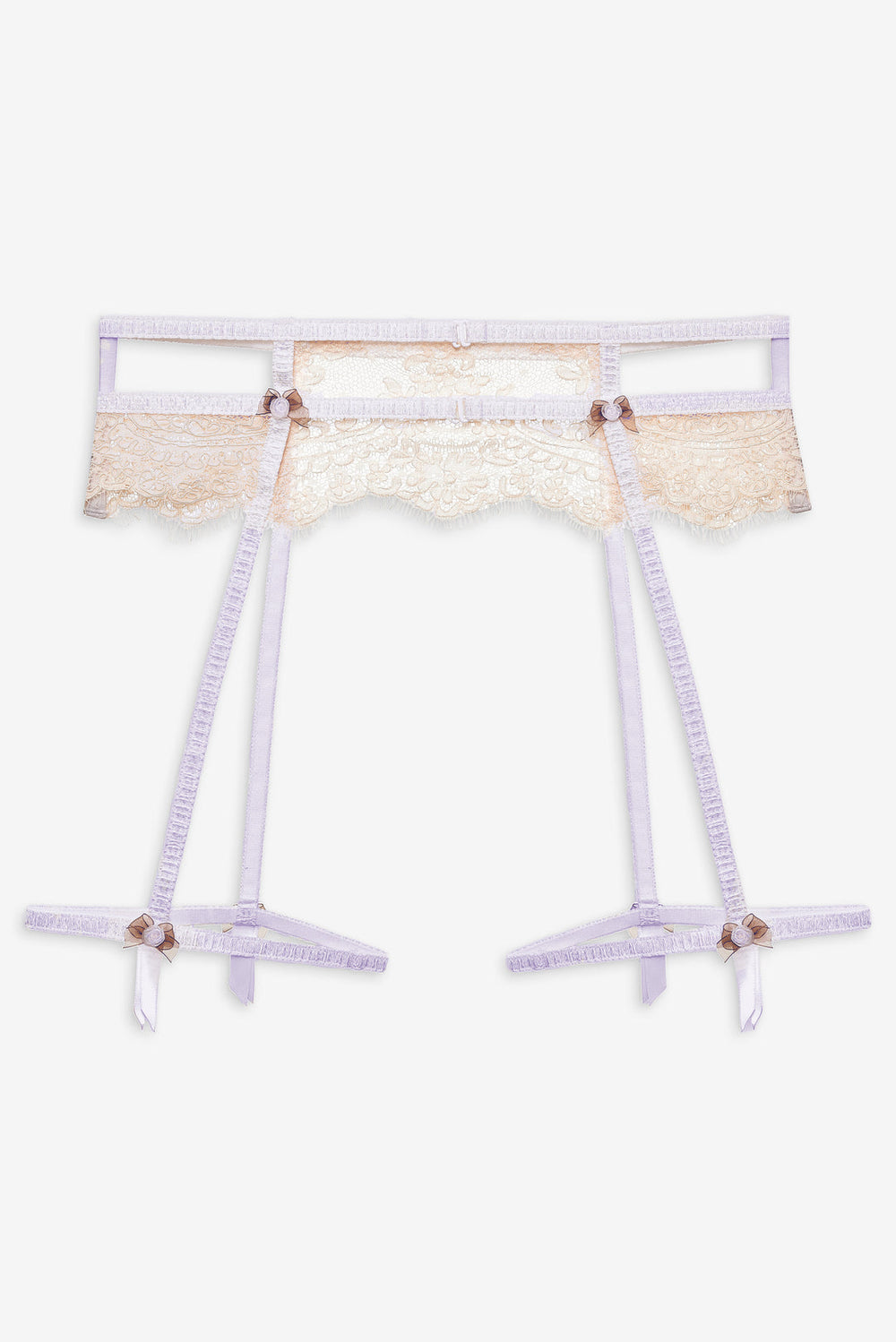 Victoria Lace Garter Belt — Cream