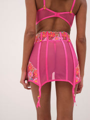 Anemone Floral Garter Skirt — Pink