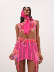 Anemone Floral Garter Skirt — Pink