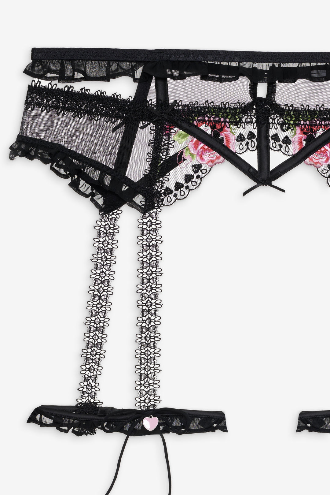 Love Garden Garter Belt — Black