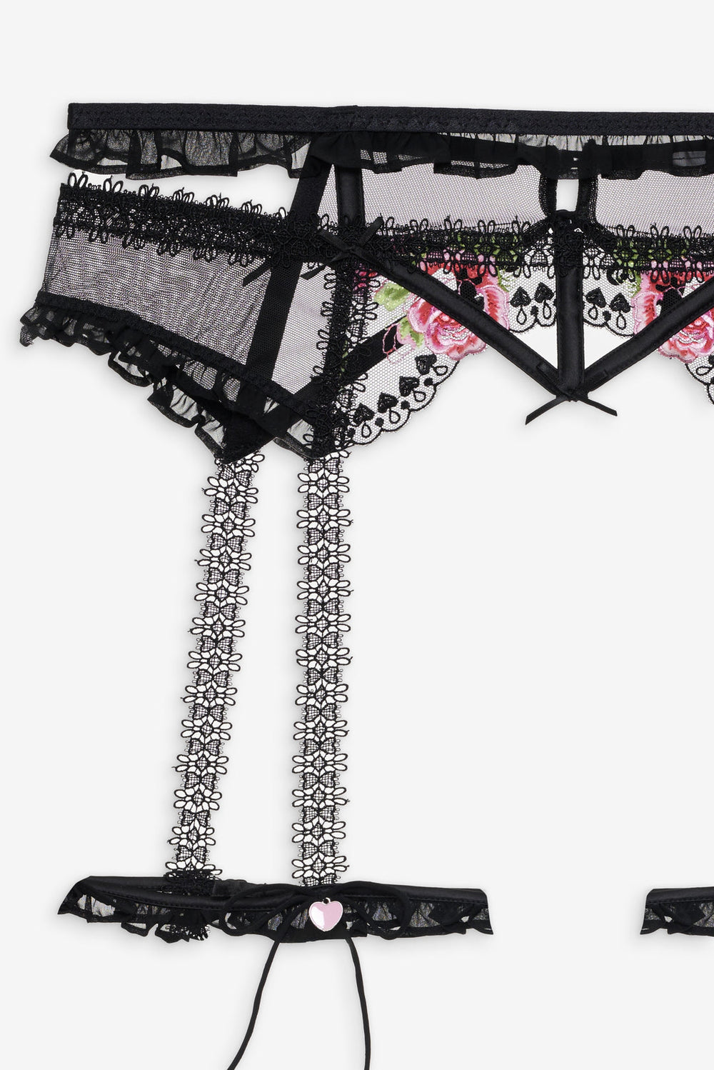 Love Garden Garter Belt — Black