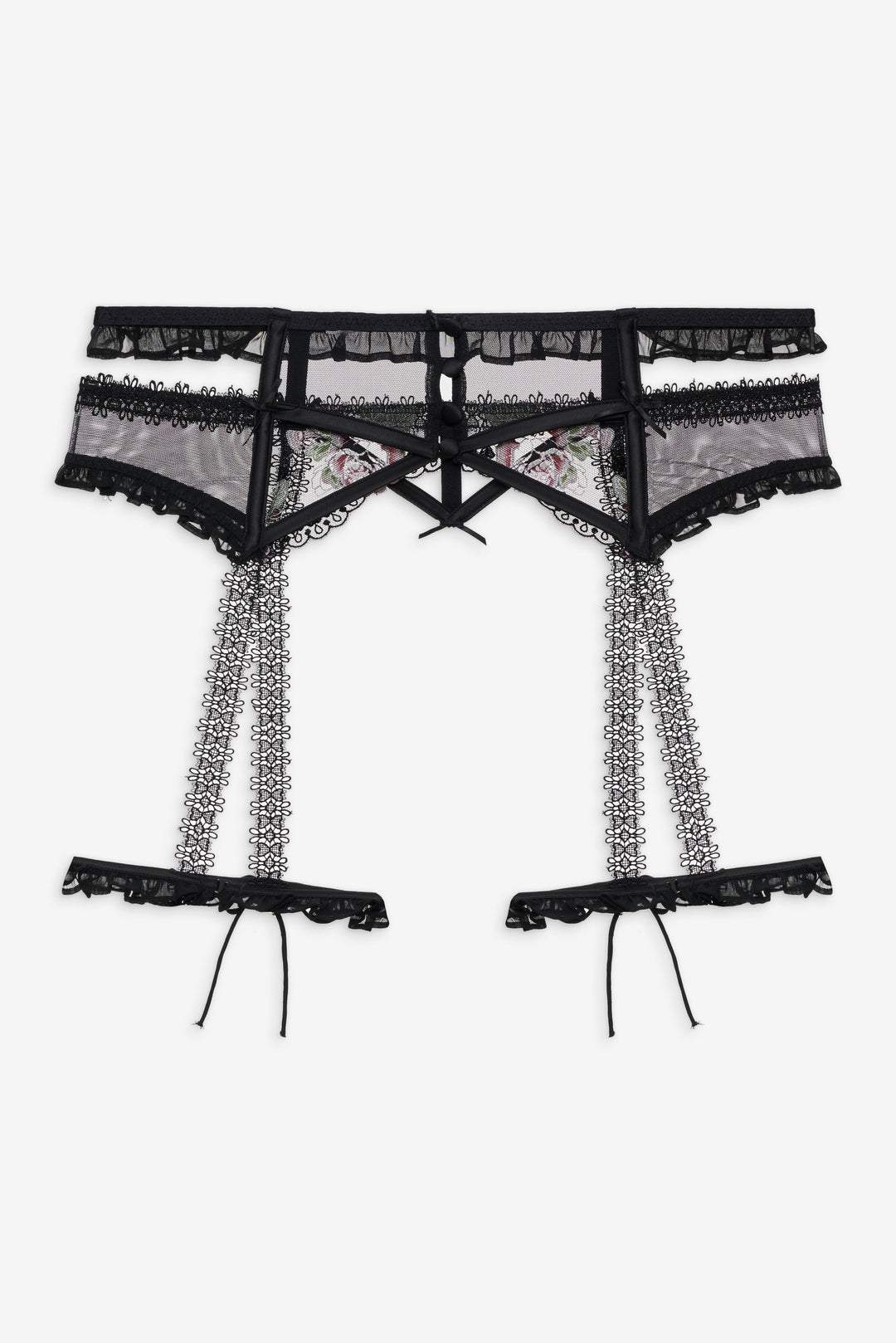 Love Garden Garter Belt — Black