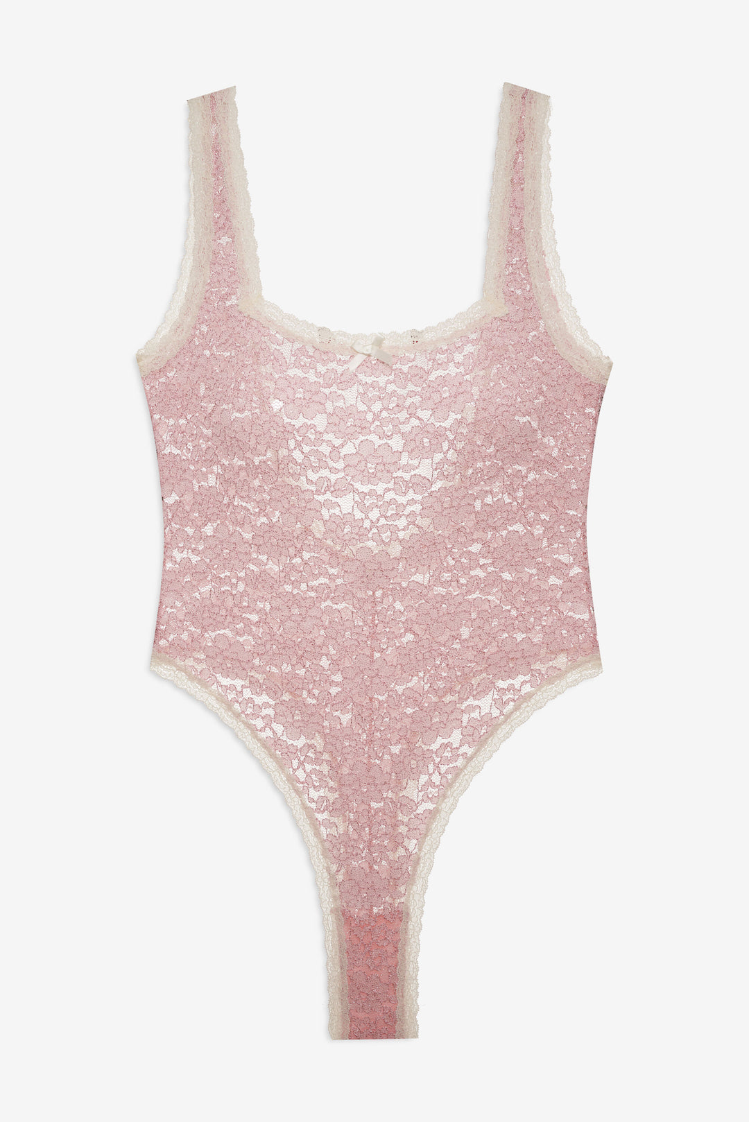 Pamela Stretch Lace Bodysuit — Pink