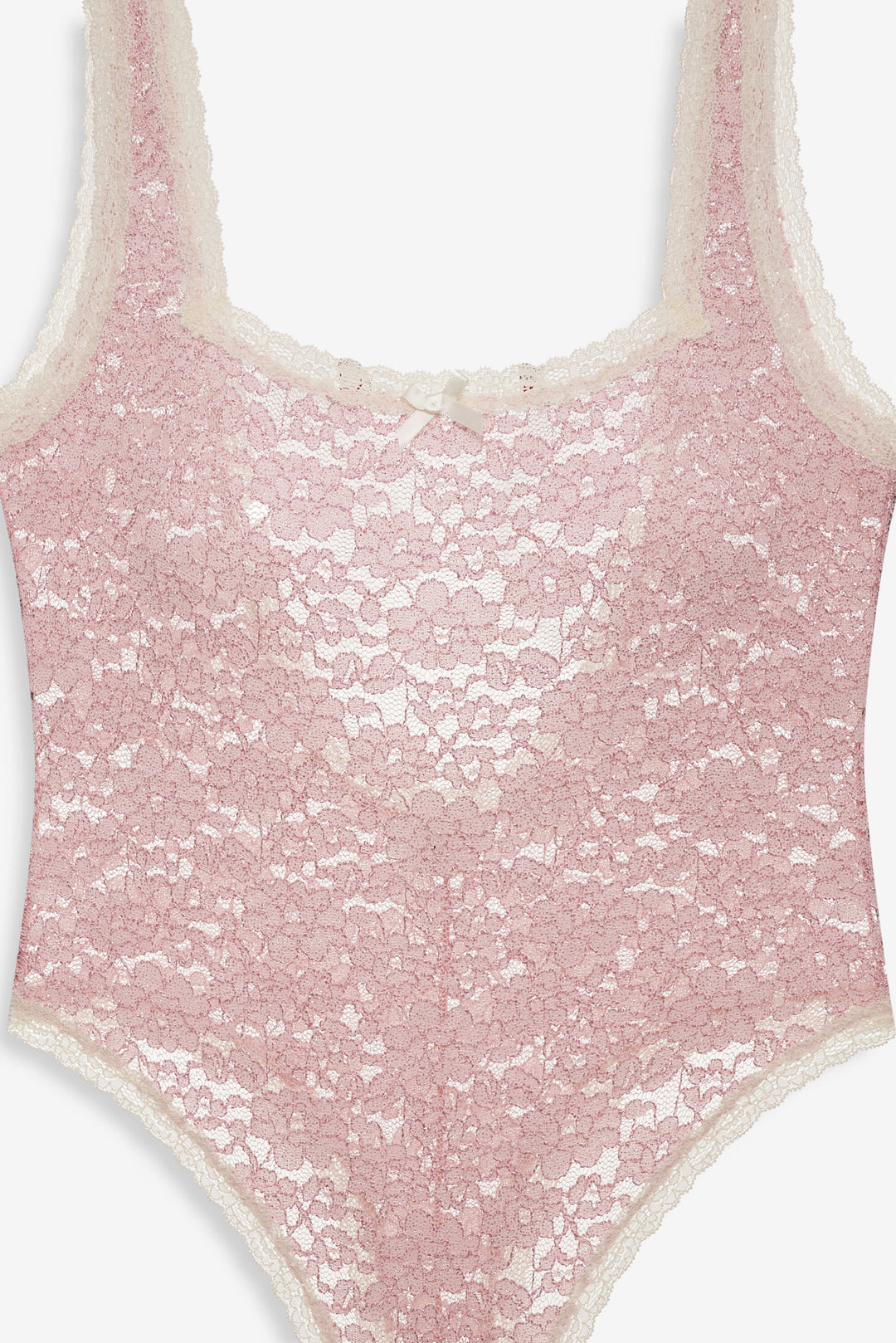 Pamela Stretch Lace Bodysuit — Pink