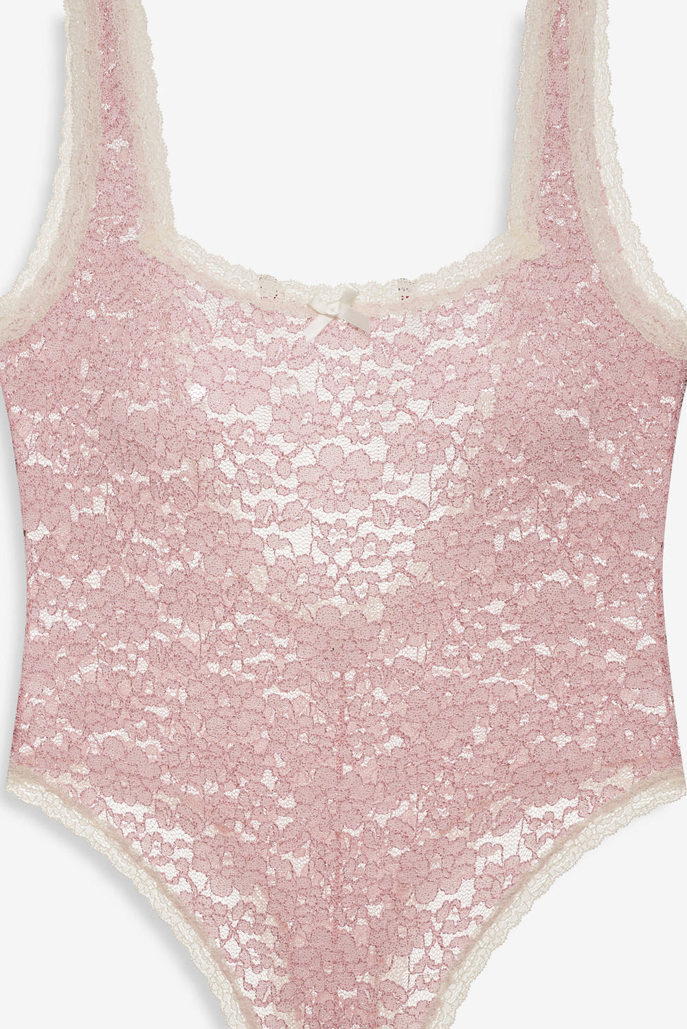 Pamela Stretch Lace Bodysuit — Pink