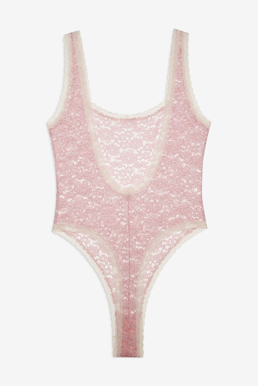 Pamela Stretch Lace Bodysuit — Pink