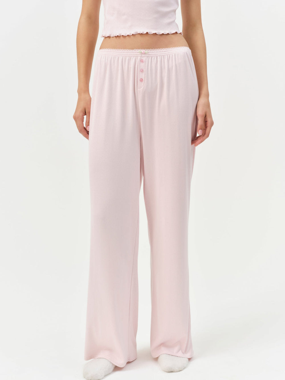 Elliana Wide Leg Pant — Dusty Pink