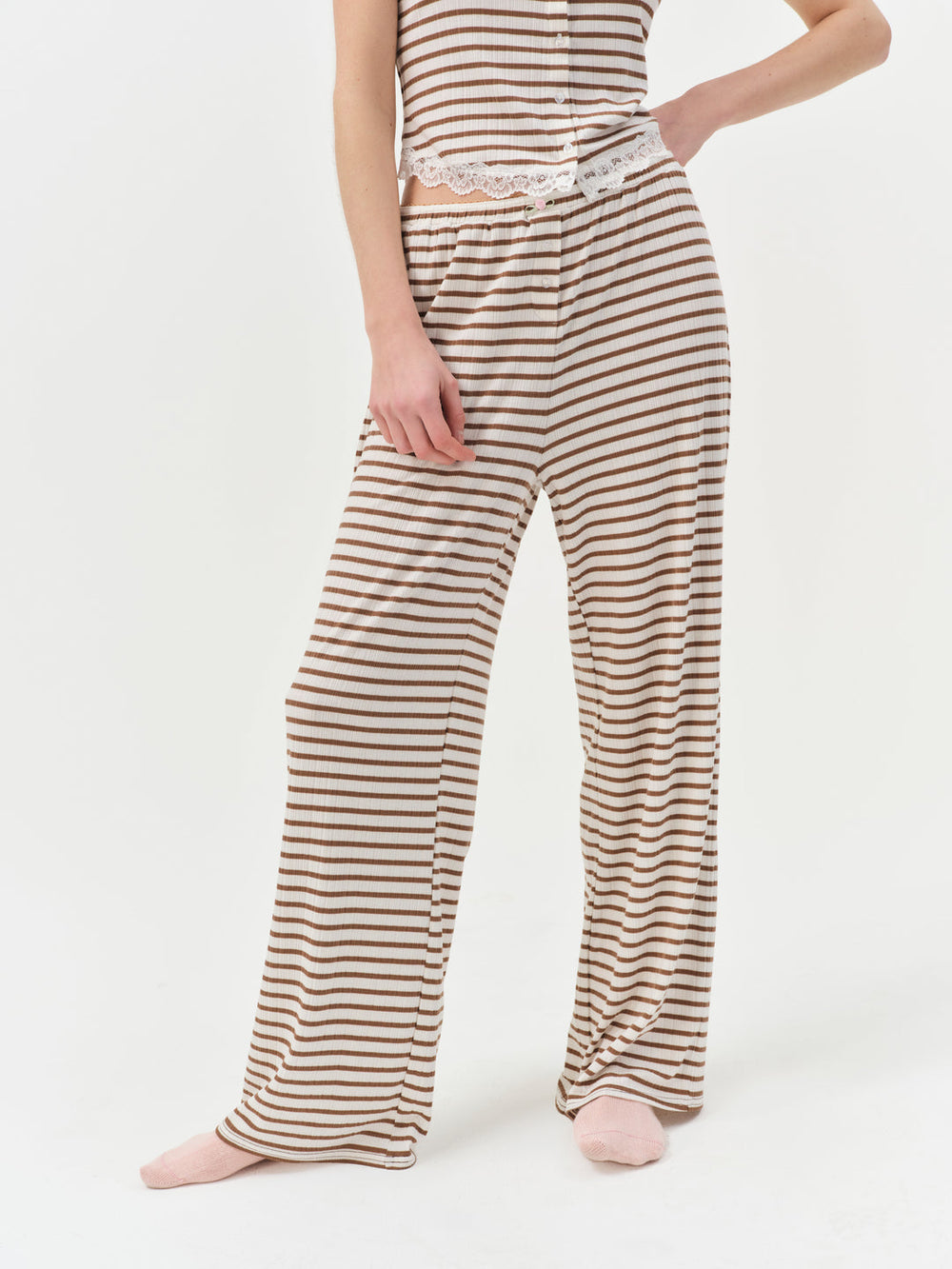 Bella Wide Leg Pant — Brown
