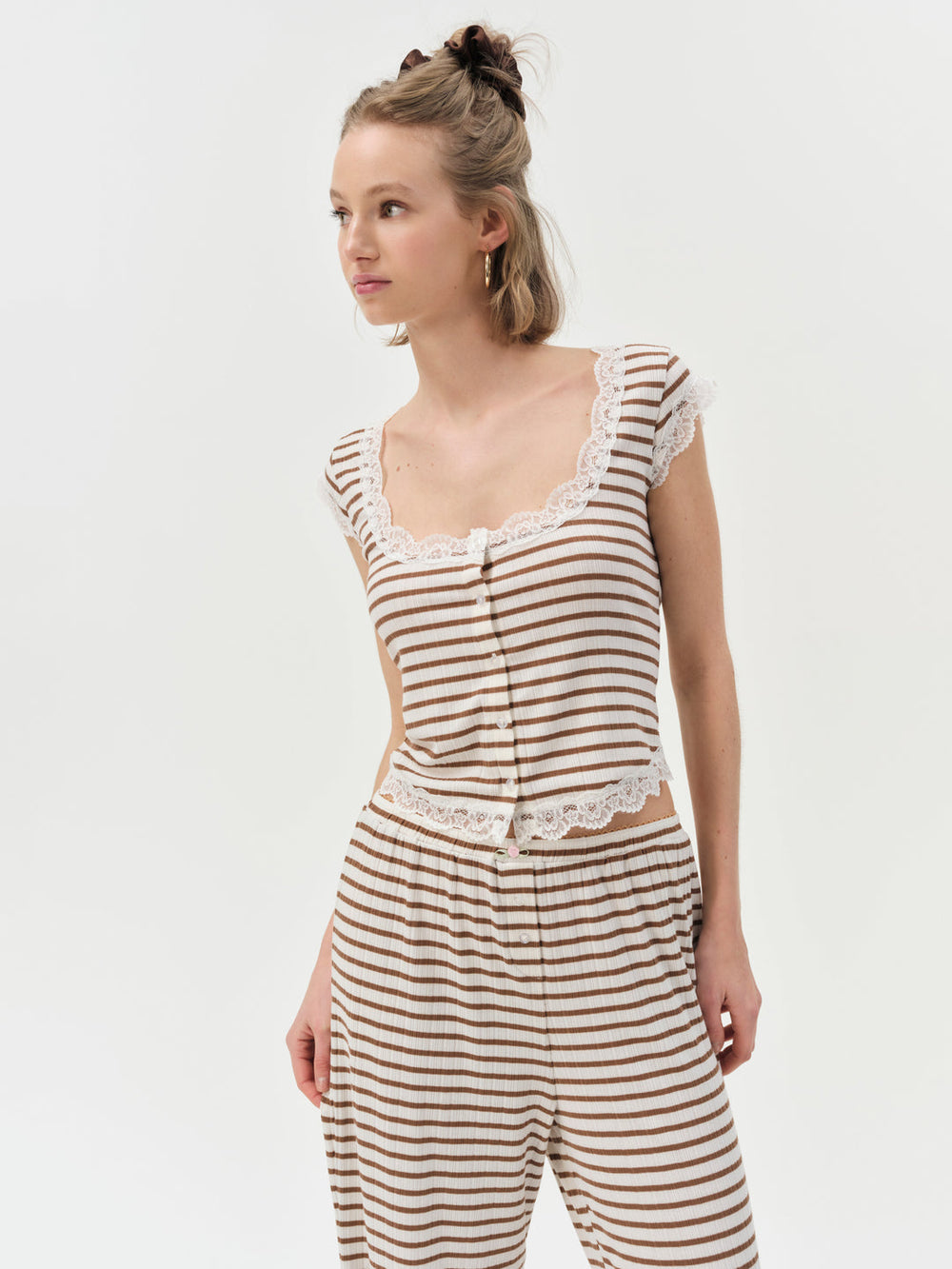 Bella Sleep Top — Brown