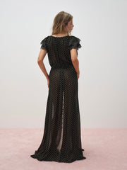 Liz Lurex Dot Robe — Black