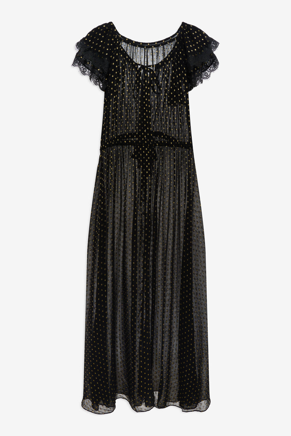 Liz Lurex Dot Robe — Black