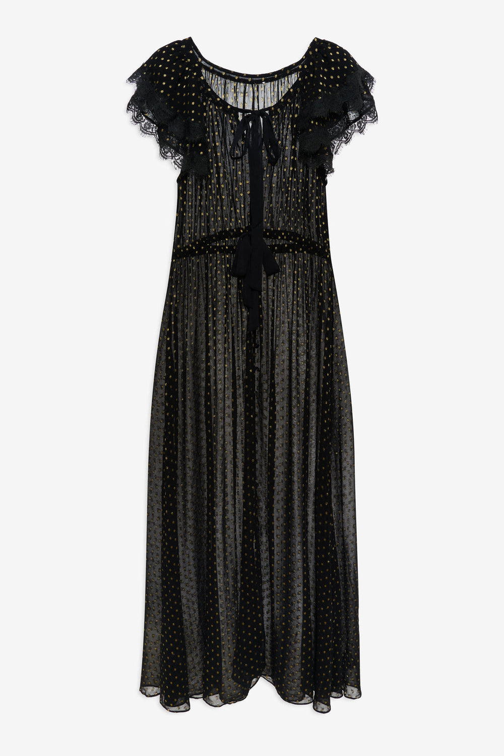Liz Lurex Dot Robe — Black