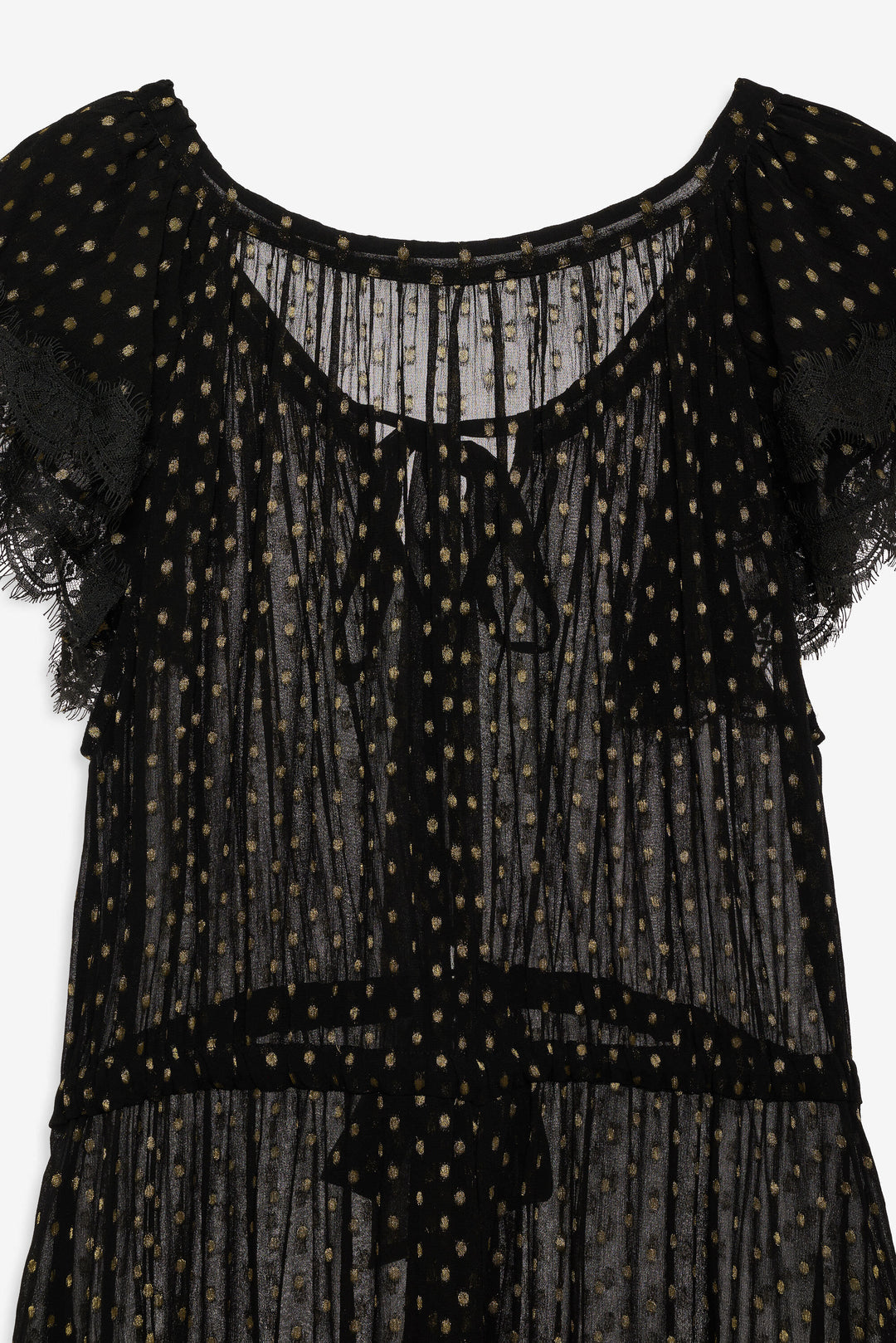 Liz Lurex Dot Robe — Black