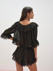 Liz Lurex Dot Top — Black
