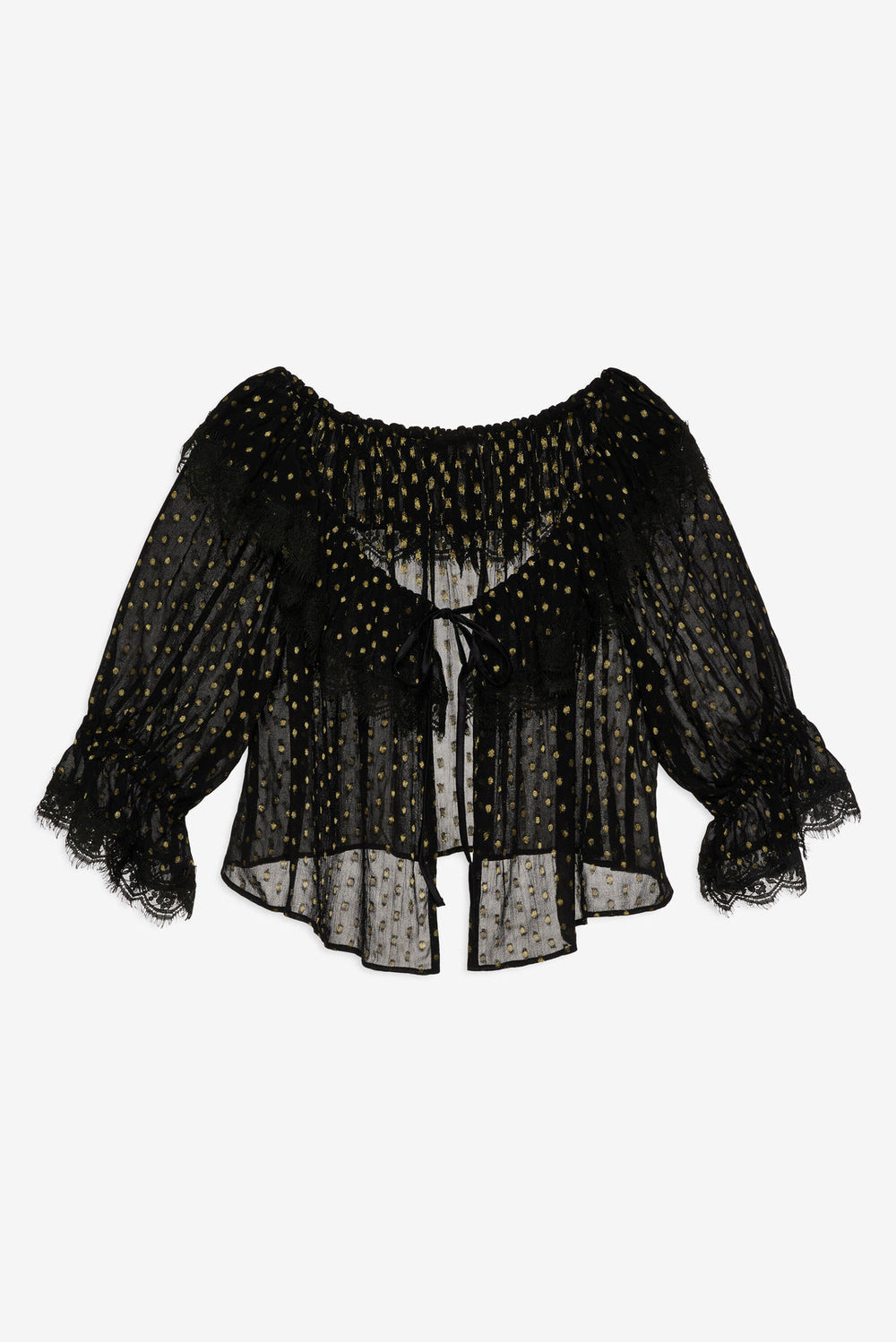 Liz Lurex Dot Top — Black