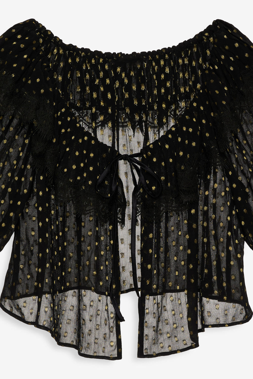 Liz Lurex Dot Top — Black