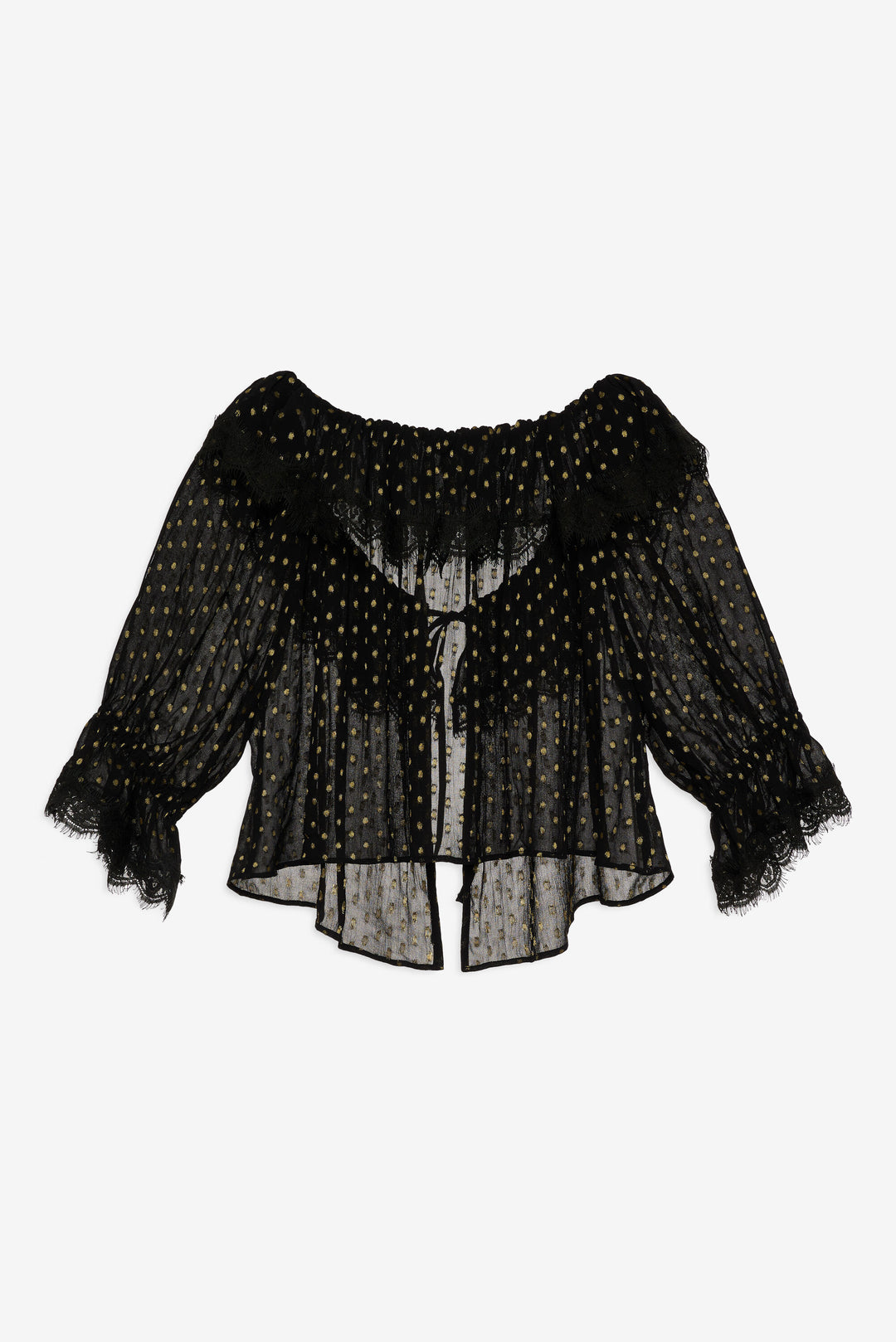 Liz Lurex Dot Top — Black