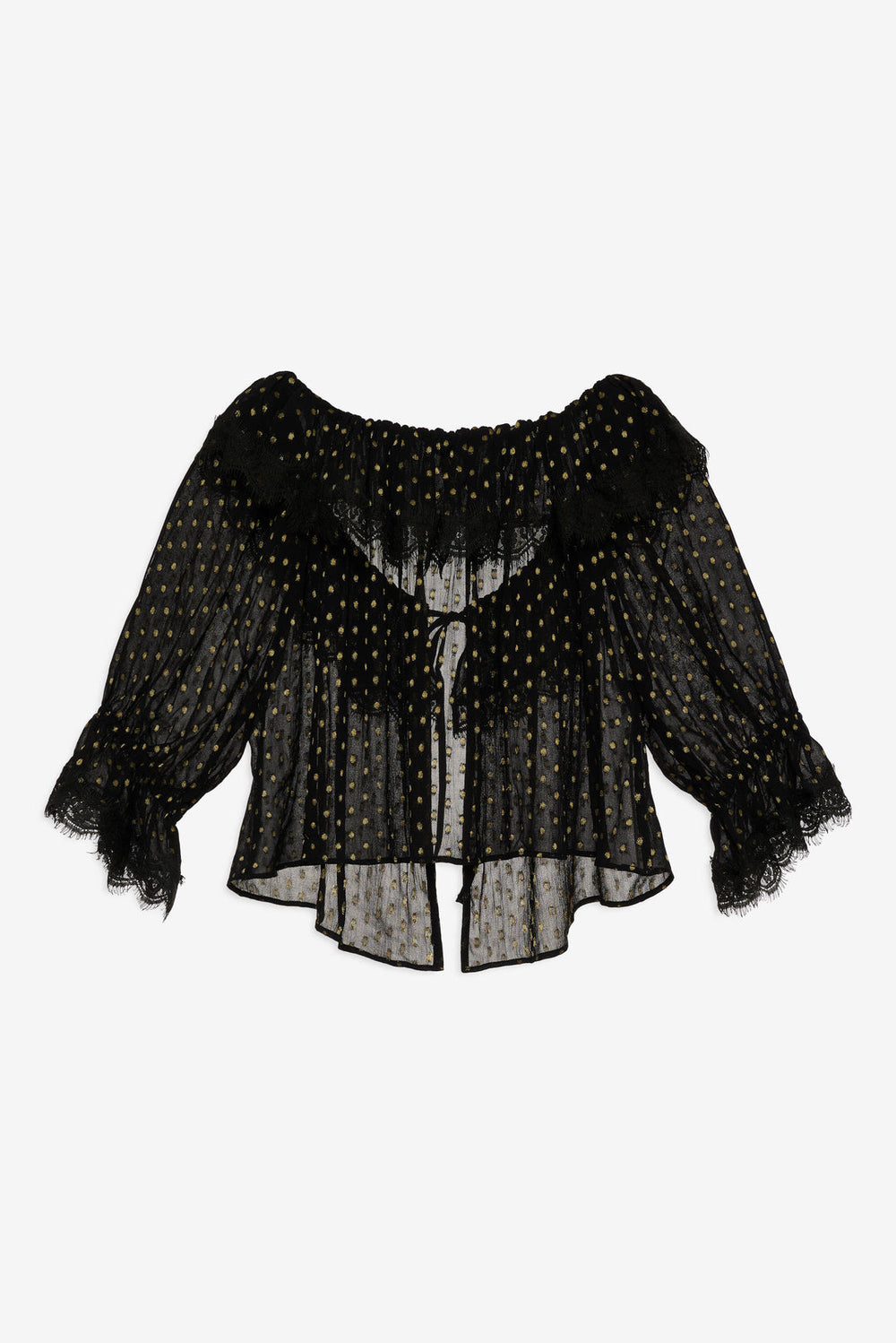Liz Lurex Dot Top — Black