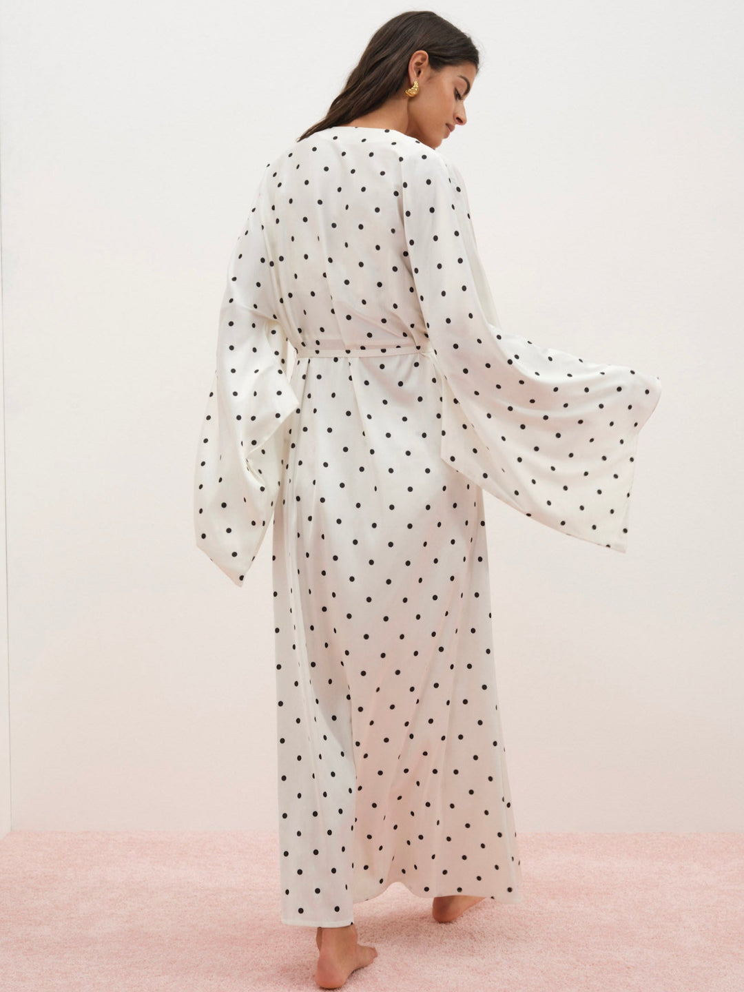 Lady Dot Robe — Cream