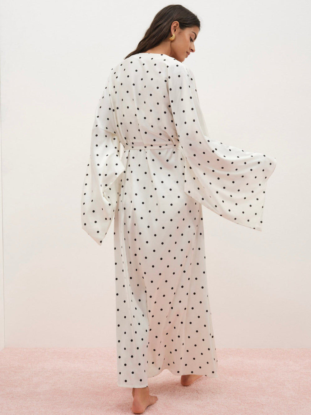 Lady Dot Robe — Cream