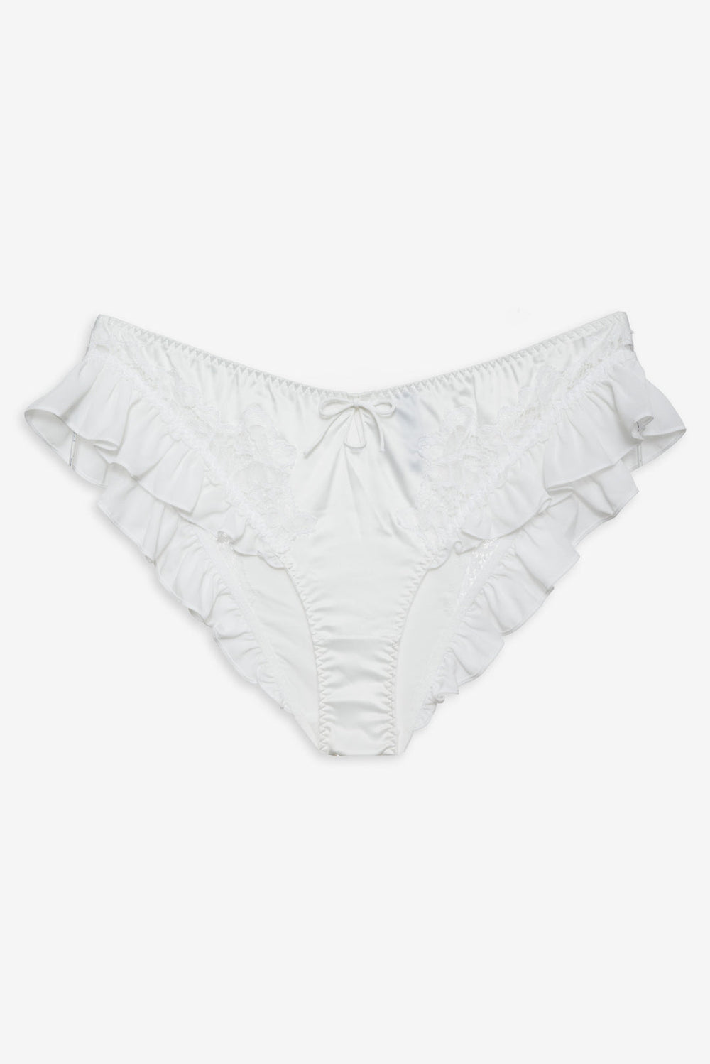 Butterfly Lace Ruffle Cheeky Panty — White