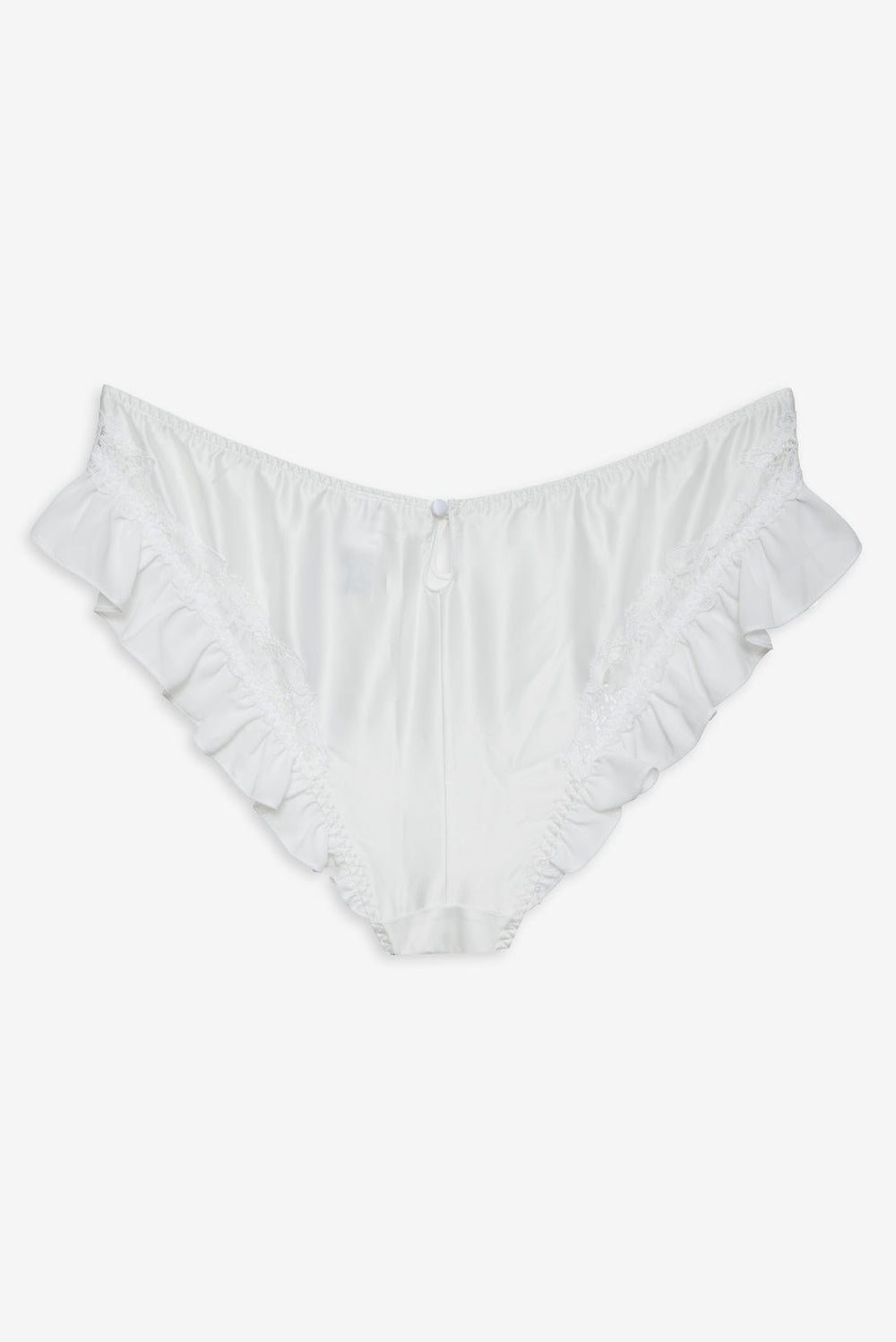 Butterfly Lace Ruffle Cheeky Panty — White