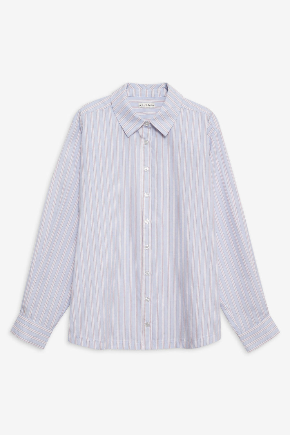 Lakeside Stripe Button Down Top — Blue