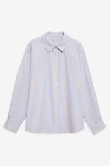 Lakeside Stripe Button Down Top — Blue