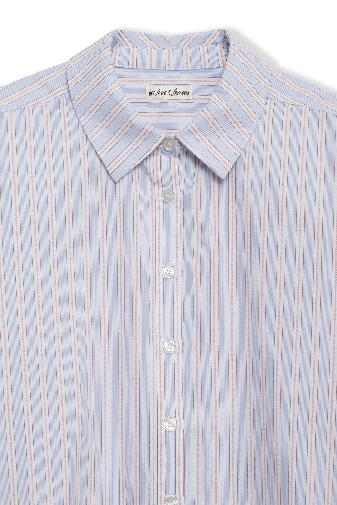 Lakeside Stripe Button Down Top — Blue