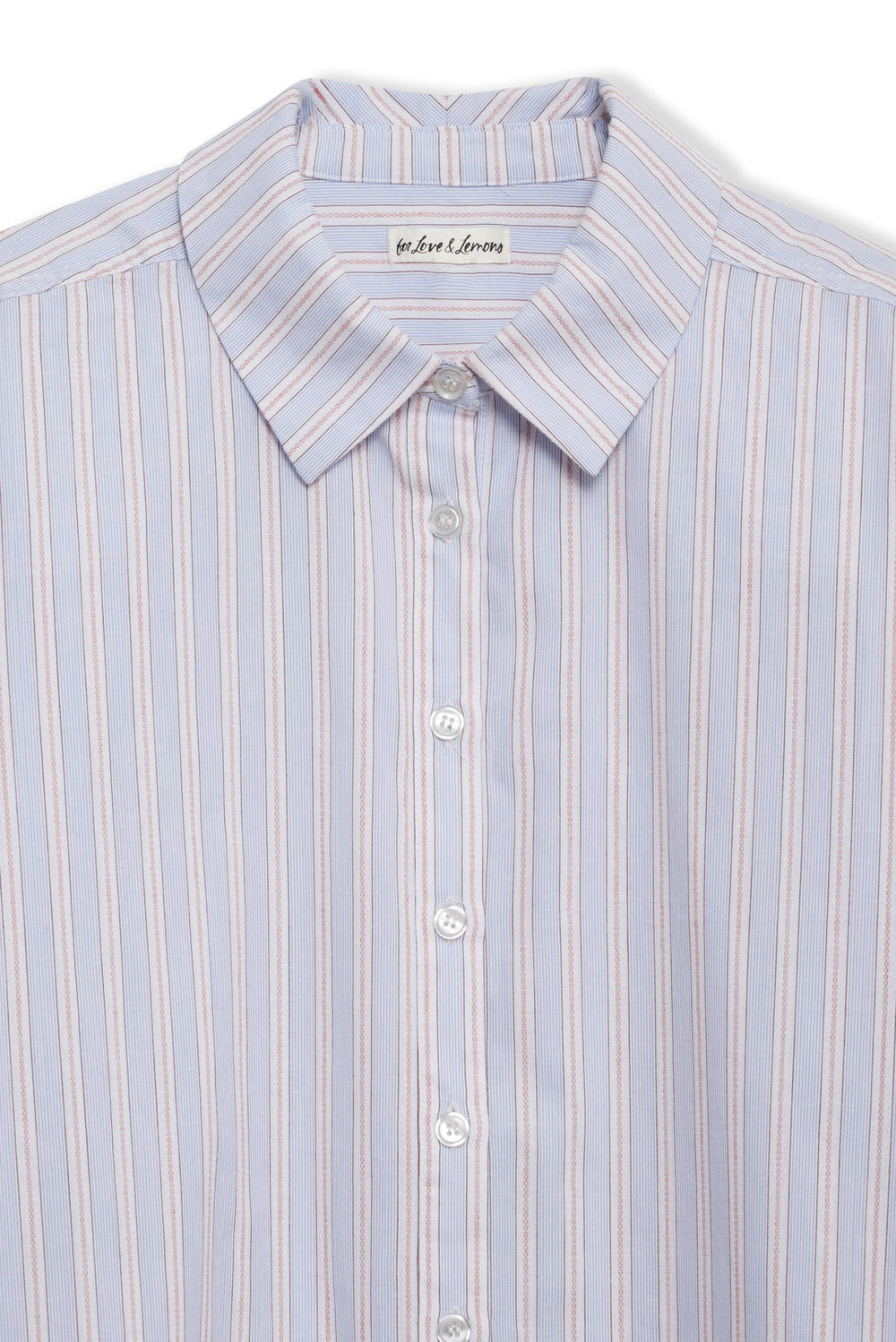 Lakeside Stripe Button Down Top — Blue