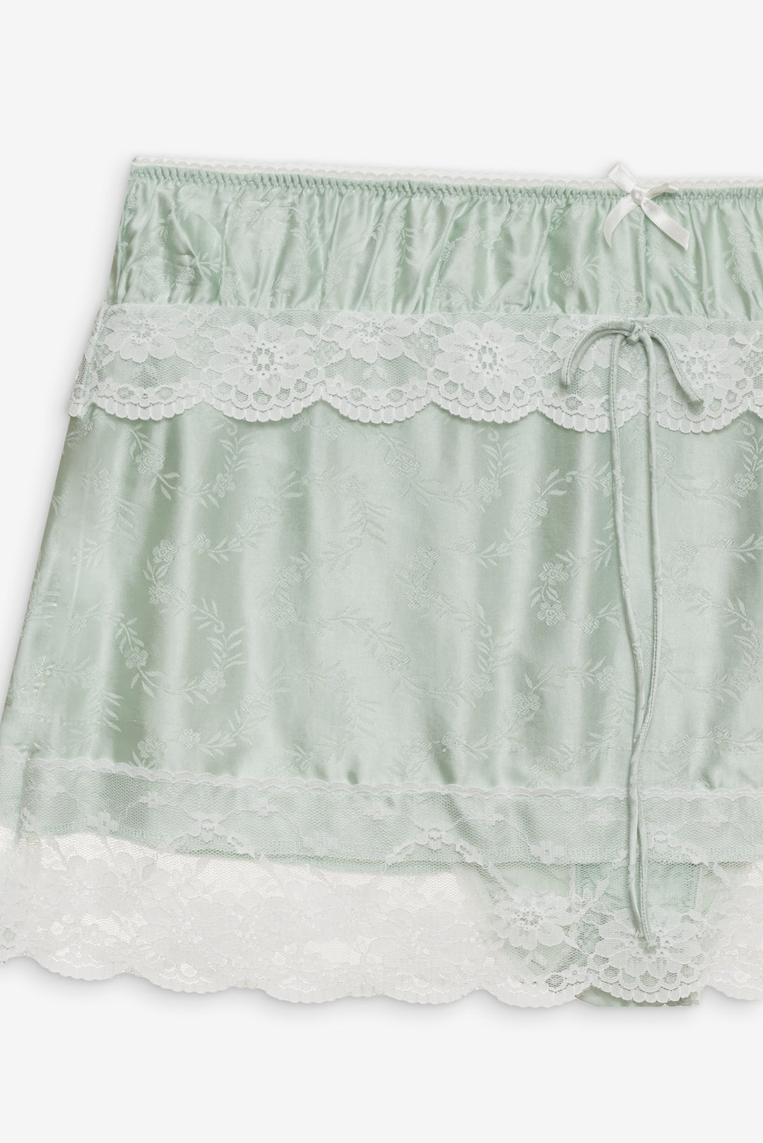 Mint Twist Jacquard Mini Skirt — Mint