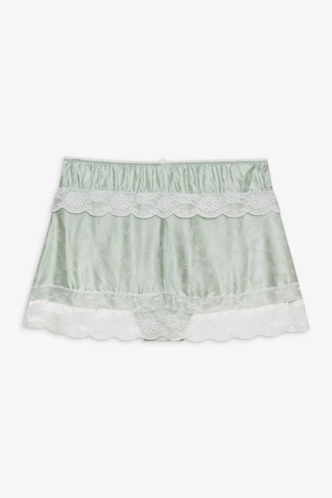Mint Twist Jacquard Mini Skirt — Mint