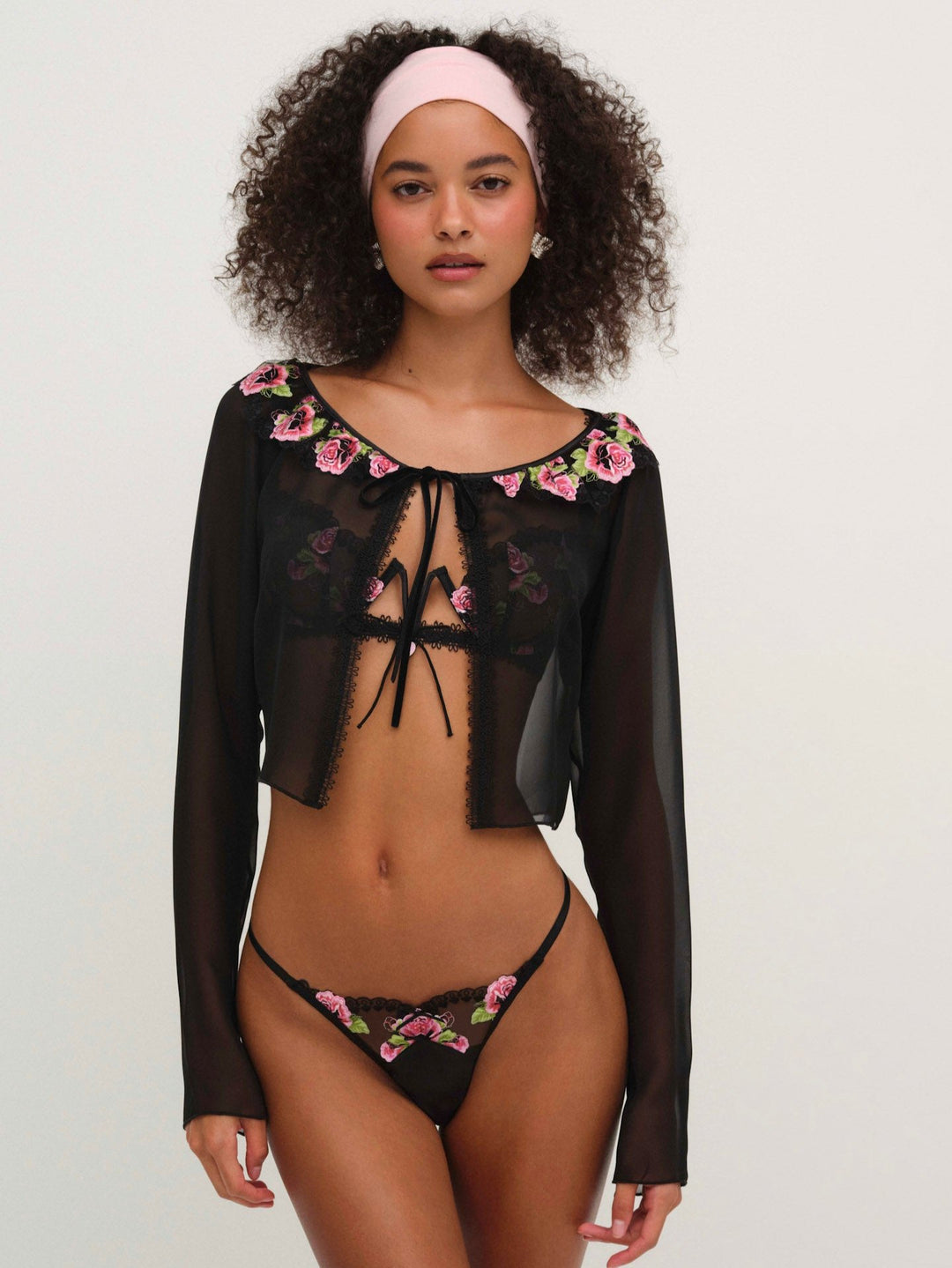 Love Garden Sheer Shrug — Black