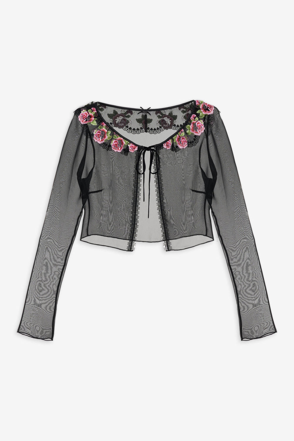 Love Garden Sheer Shrug — Black