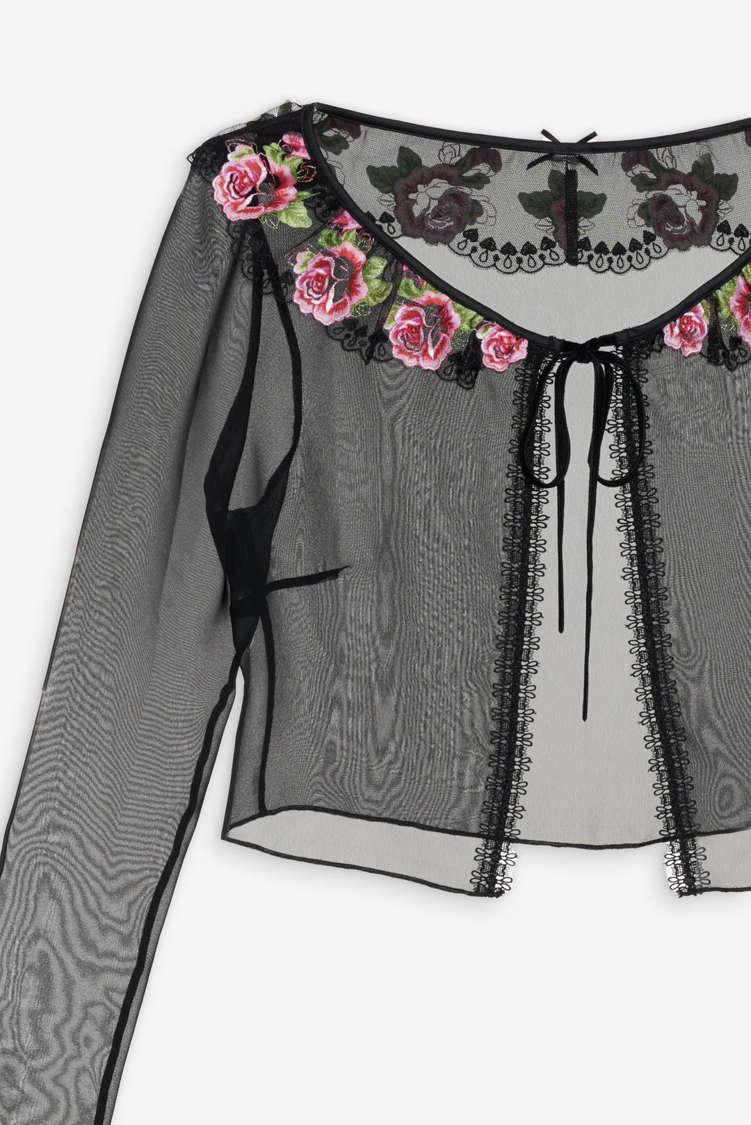 Love Garden Sheer Shrug — Black