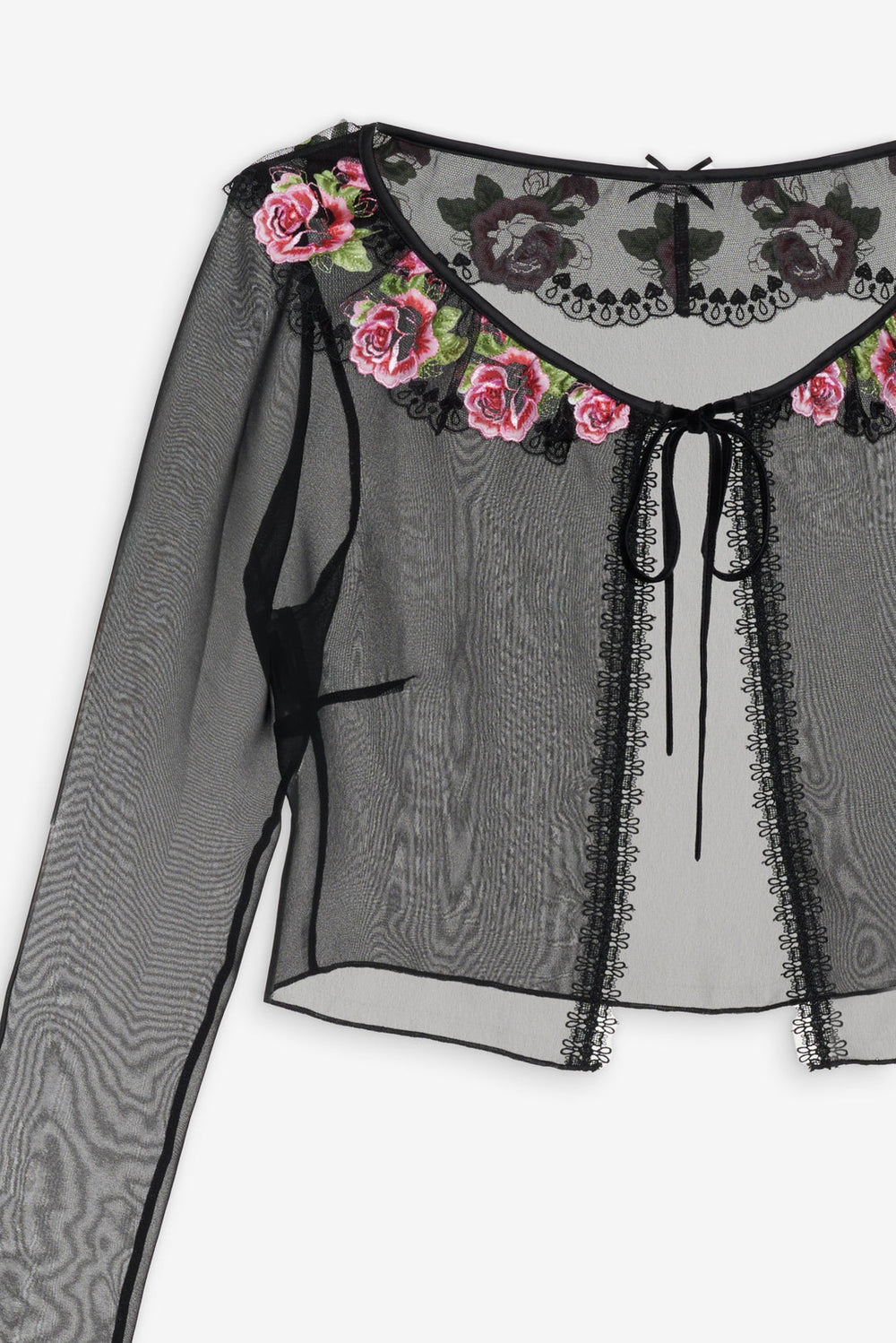 Love Garden Sheer Shrug — Black