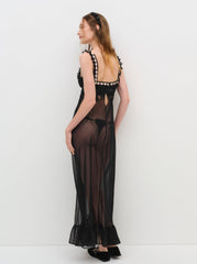 Gertrude Maxi Slip Dress — Black